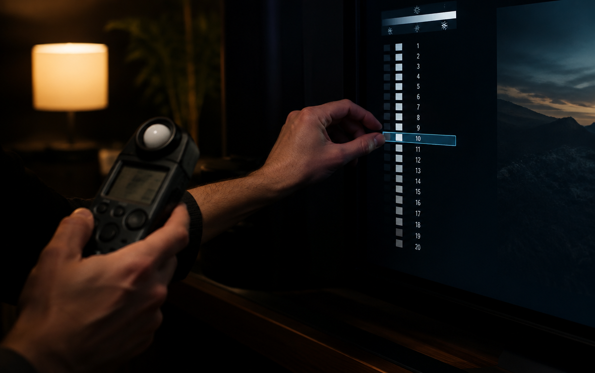 calibrate stage of professional display calibration