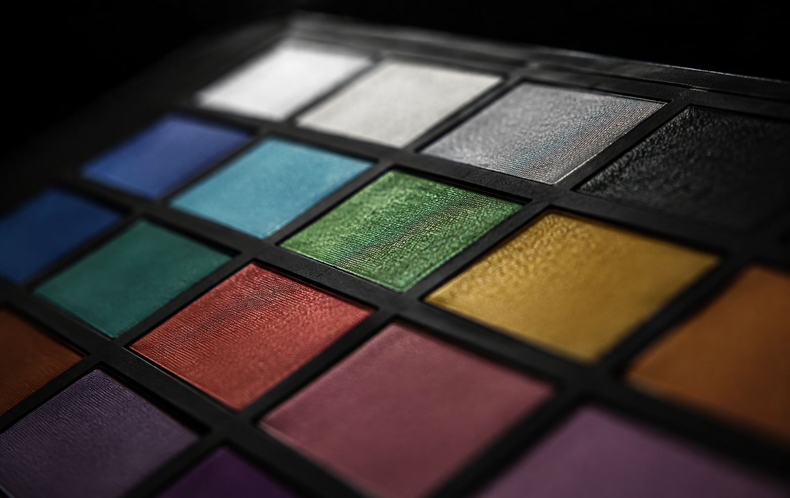 Macro photograph of a professional colour reference chart