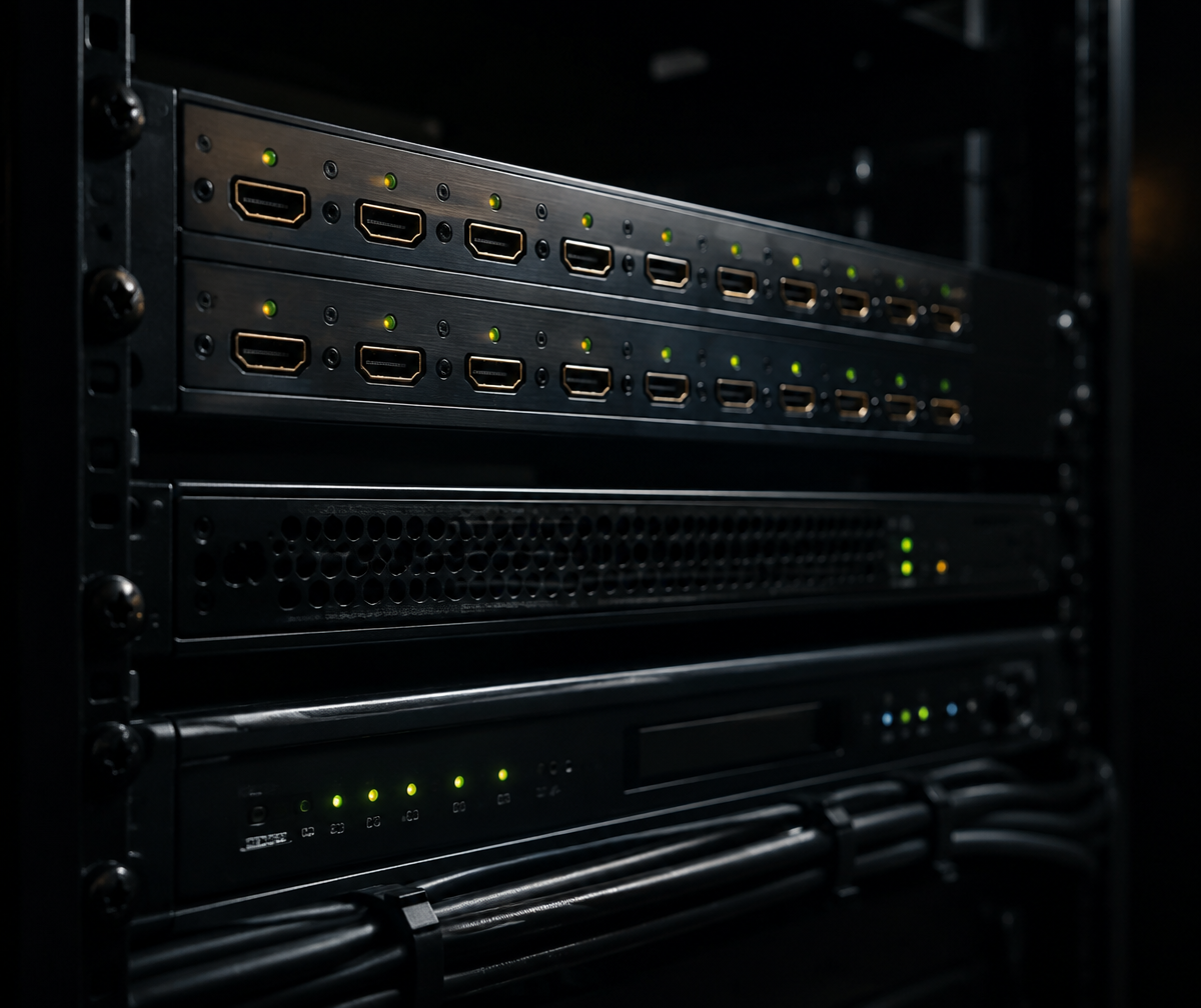 Home Theatre Setup and Optimisation equipment in a controlled viewing environment